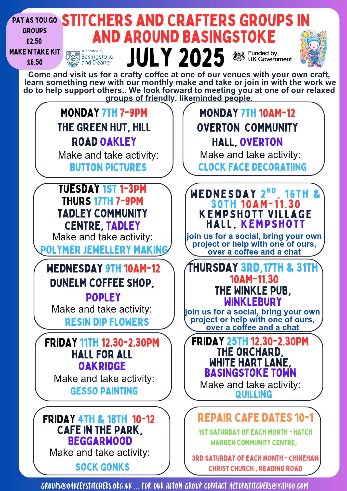 Event poster for Monthly Make and Take
